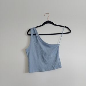 One Shoulder Cut-out Cropped Tank
